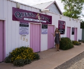 Lisa in front of Questa Casa (Kalgoorlie's oldest working brothel)