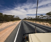 A lot of straight road and big skies across the Nullarbor Plain