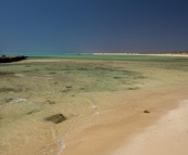 The beach in front of Lakeside campsite