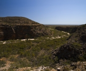 Mandu Mandu Gorge with Ningaloo Reef in the distance