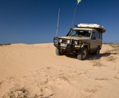 The track usurped by the dunes on the way to Coral Bay