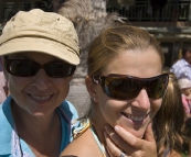 Jenni and Lisa watching the crab races