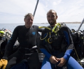 Steve and Sam ready for a dive 