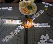 Dominoes on our patio at Ningaloo Reef Resort