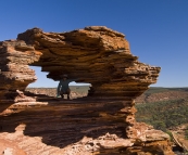 Lisa in Nature\'s Window in Kalbarri National Park