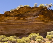 Zebra-striped rock along the Murchison River Gorge in Kalbarri National Park