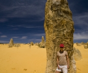 Lisa in The Pinnacles Desert in Nambung National Park