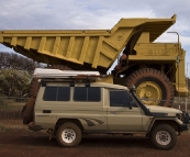 A retired haul truck on the outskirts of Tom Price