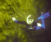 Sam diving in Piccaninnie Ponds