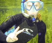 Lisa diving in Piccaninnie Ponds