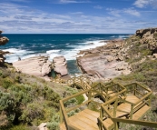 The walk down to The Woolshed at Talia Caves