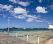 Port Lincoln's jetty and massive grain silos