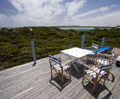 The front deck at Bob and Cathy's shack at Nora Creina