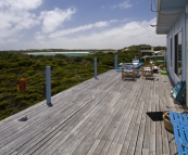 The front deck at Bob and Cathy's shack at Nora Creina