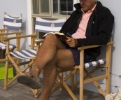 Bob relaxing with a book