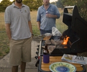 Sam and Al taking care of the BBQ
