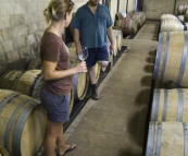 Lisa with Picardy Winery\'s winemaker Dan Pannell