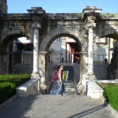 On our way to the bus from Antalya to Fethiye at the gates to Kaleici