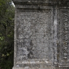 Ancient writing on blocks lining Termessos\' colonnaded street