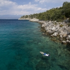 Lisa snorkeling at Aquarium Island