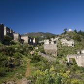 Lisa hiking through the ghost town of Kayakoy