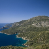 View north from the Lycian Way (the inlet before the large peninsula is where we ended up the first time)