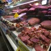 Shaved pastrami in the Spice Bazaar