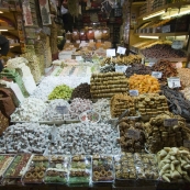 Turkish delight and dried fruits in the Spice Bazaar