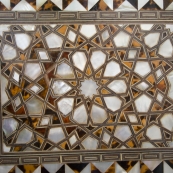 Ornate mother of pearl in a door in Topkapi Palace