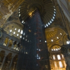 Scaffolding inside the main dome of Aya Sofya