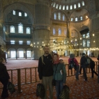 Sam and Lisa inside the Blue Mosque