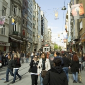The bustling Istiklal Caddesi 