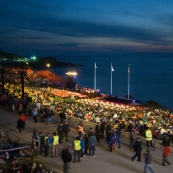 The crowd getting ready for the long night in Anzac Cove