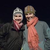 Sally and Lisa in the grandstands at Anzac Cove