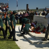 Laying wreaths at the Australian service at Lone Pine