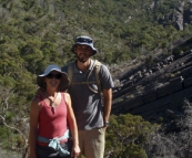 Sam and Lisa hiking to The Pinnacles