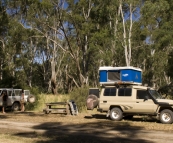 Our campsite on the banks of the Glenelg River in Harrow
