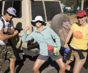 Chris, Lisa and Gina ready to hike to The Pinnacles