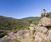 Lisa on the way to The Pinnacles