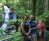 Chris, Sam, Lisa and Gina in front of Triplet Falls