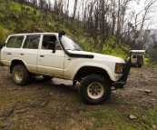 Bessie tackling a steep hairpin on the King Billy Track