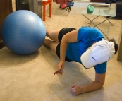 Bronte practising her personal training exercises