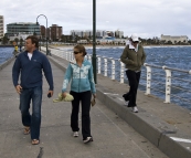 Ben, Lisa and Bronte on Saint Kilda Pier