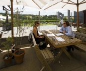 Simon and Lisa having lunch at Montalto Estate