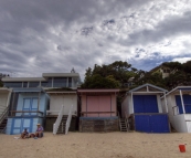 Beach huts on the beach at Portsea