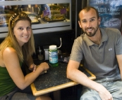 Having breakfast on Centre Place before the Australian Open