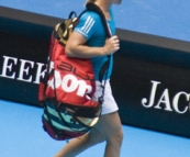 Justine Henin entering the Hisense Arena