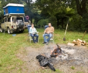 Lisa and Sam camping near Mount Worth State Park