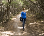 Lisa strutting her stuff on the way to Pillar Point