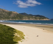 The view of Tidal River and Normans Beach on the Pillar Point walk